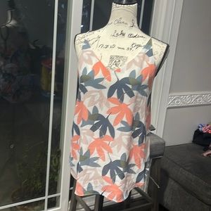 Gray and peach floral summer blouse size small